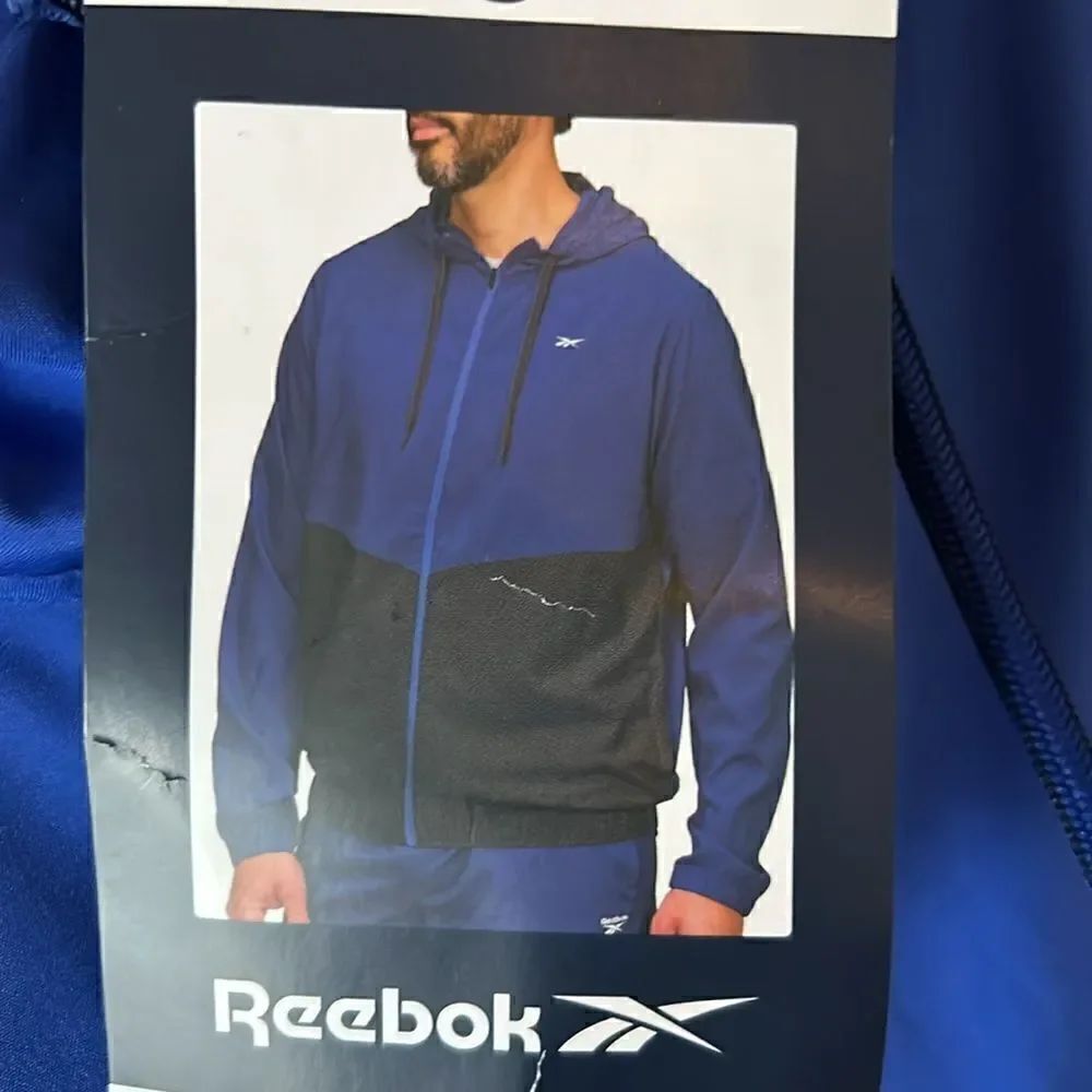 NEW Reebok Mens Full Zip Training Woven Jacket - Picture 2 of 5